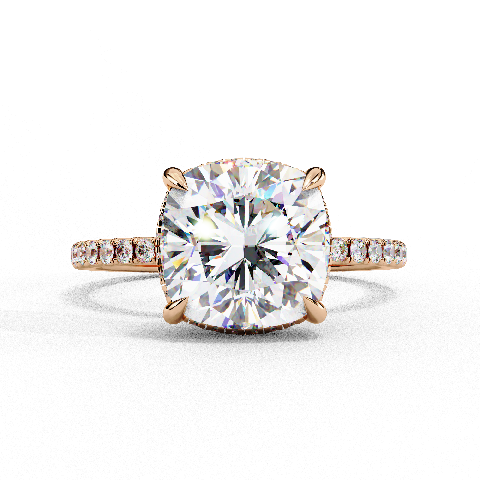 Solitairekart 3.53ct Cushion Square Cut Natural Diamond Ring - H Color, VS1 Clarity